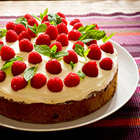 raspberry covered cake